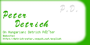 peter detrich business card